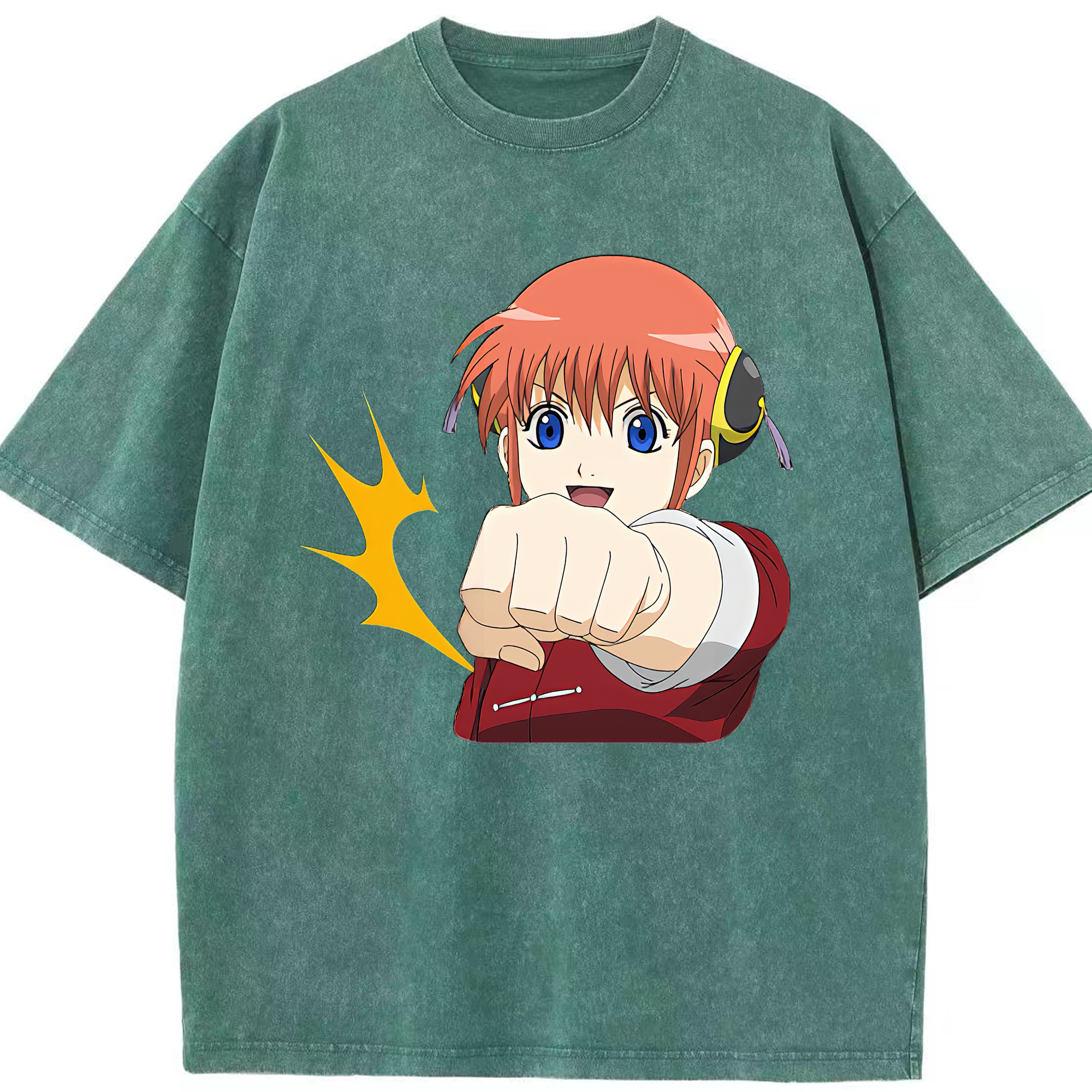 （画像用） ぎんたま 坂田銀時（さかたぎんとき） 神楽 志村新八（しむら しんぱち） GINTAMA Sakata Gintoki Kagura Shimura Shinpachi 綿100% ヴィンテージ風 半袖Tシャツ（フロントプリント）